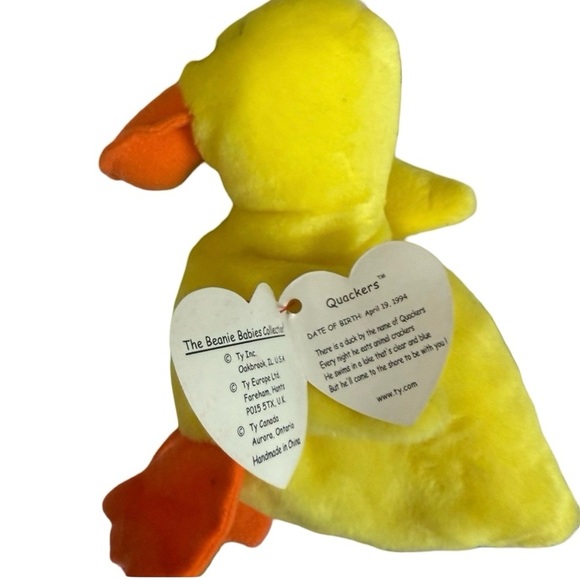Ty Beanie Babies Easter Bunny Duck Plush Set Floppity Hoppity Quackers - Picture 3 of 10